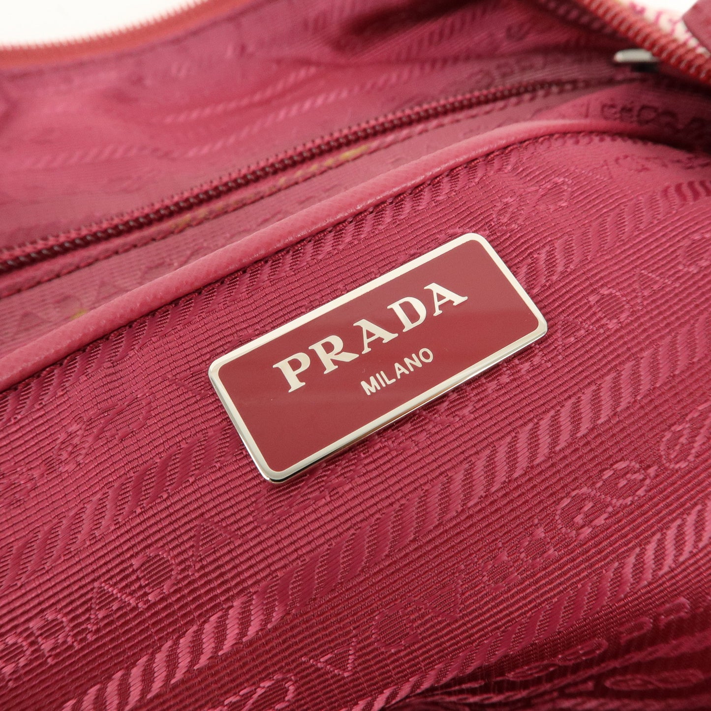 PRADA Nylon Saffiano Leather 2Way Tote Bag Flower Pink B4696F