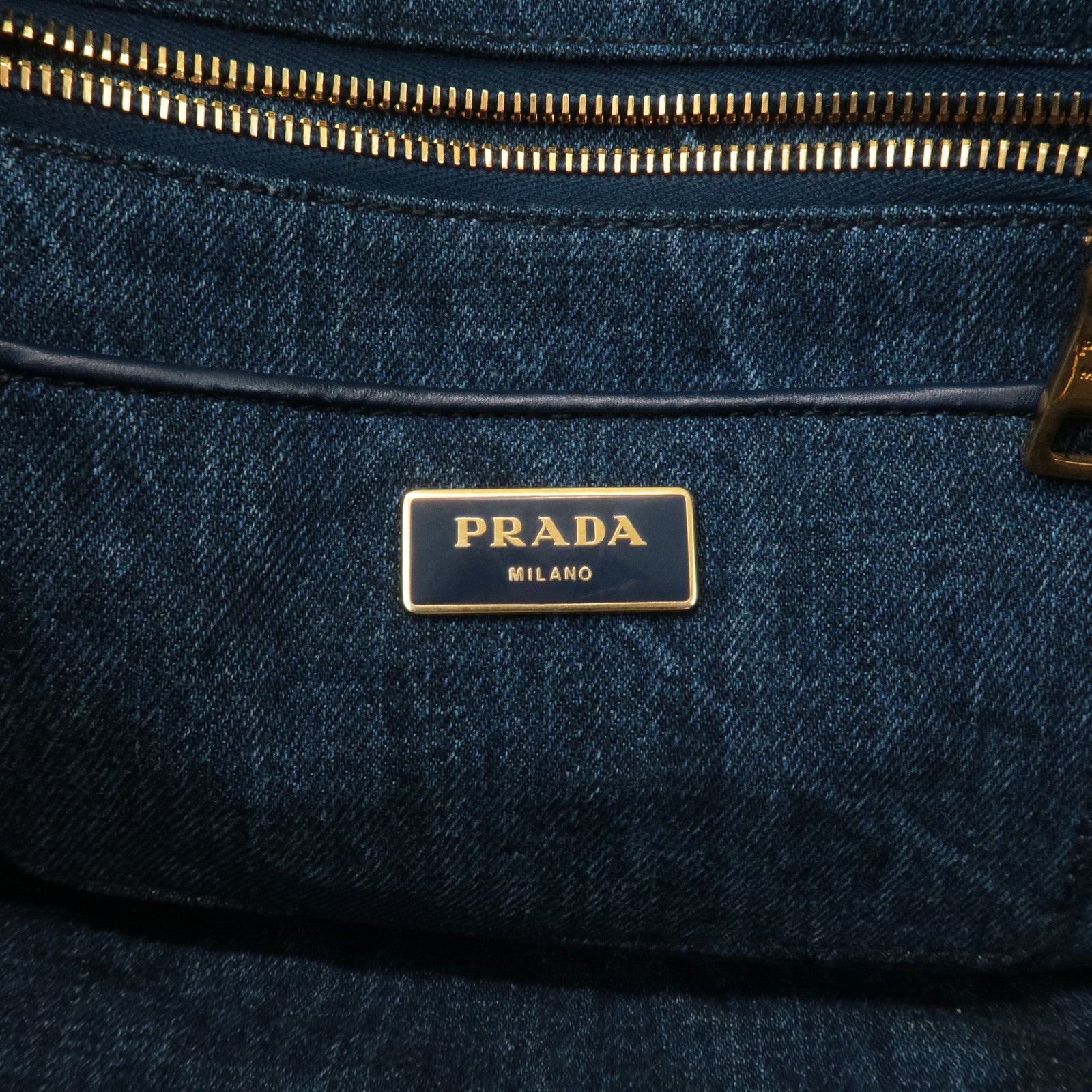 PRADA Canapa Large Canvas Tote Bag Hand Bag Denim Blue B1872B