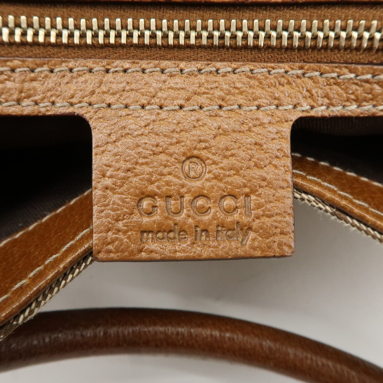 GUCCI New Jackie GG Canvas Leather Shoulder Bag Beige Brown 124407 Used