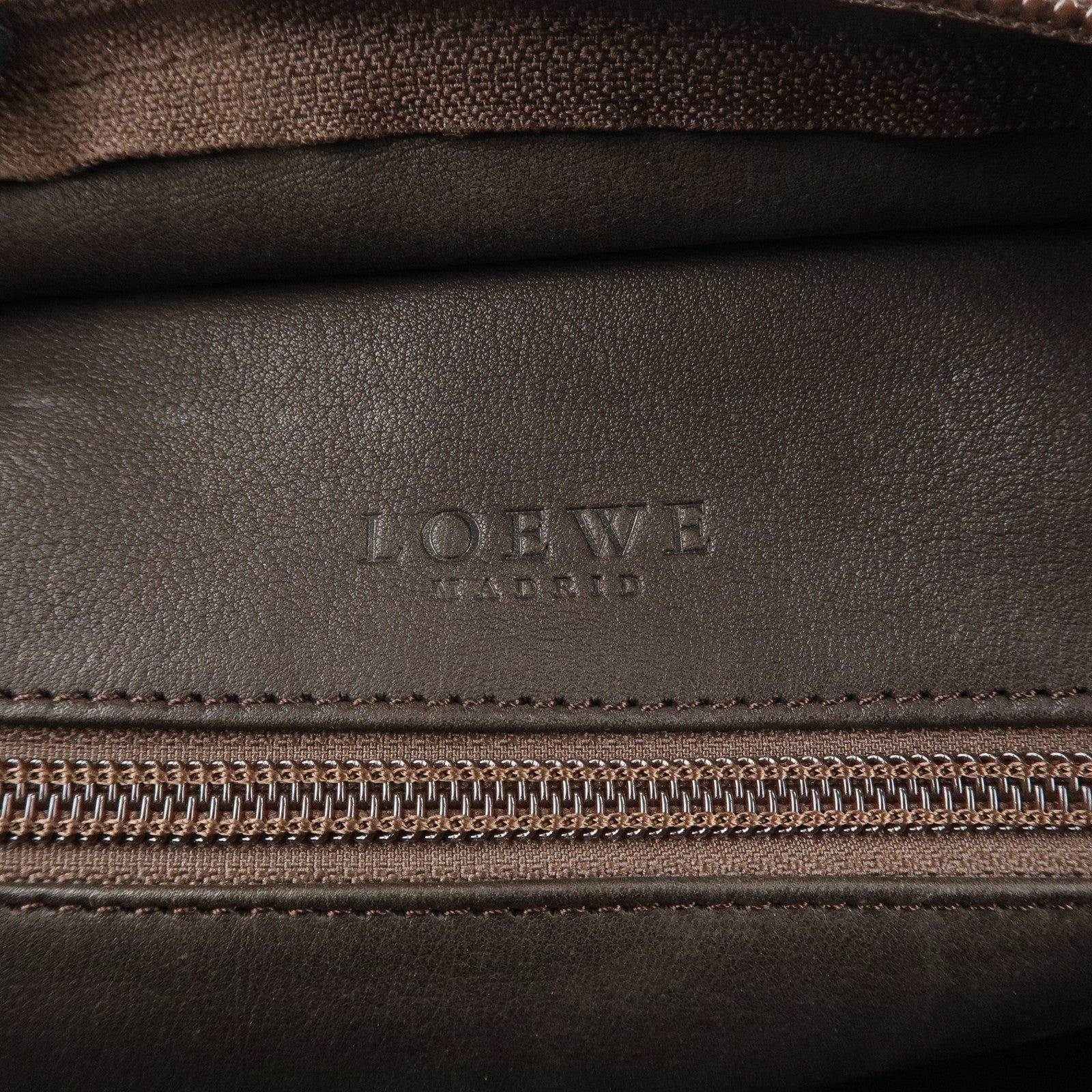 LOEWE Anagram Suede Leather Amazona 28 Hand Bag Dark Brown