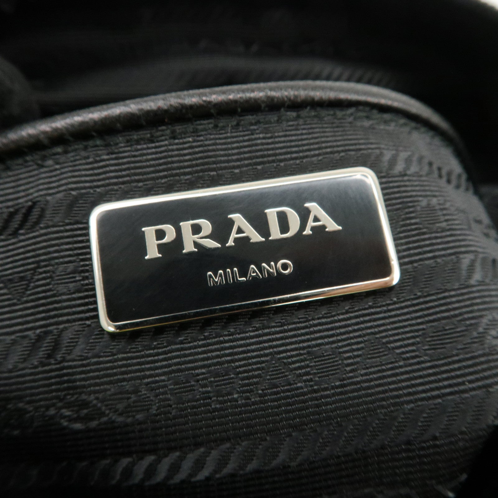 PRADA Logo Nylon Leather Camouflage Shoulder Bag Green Black Used