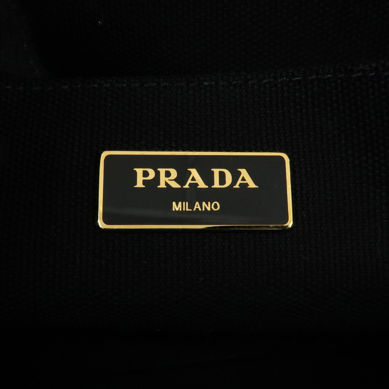 PRADA Logo Canapa Canvas 2way Tote Bag Hand Bag Black BN2642