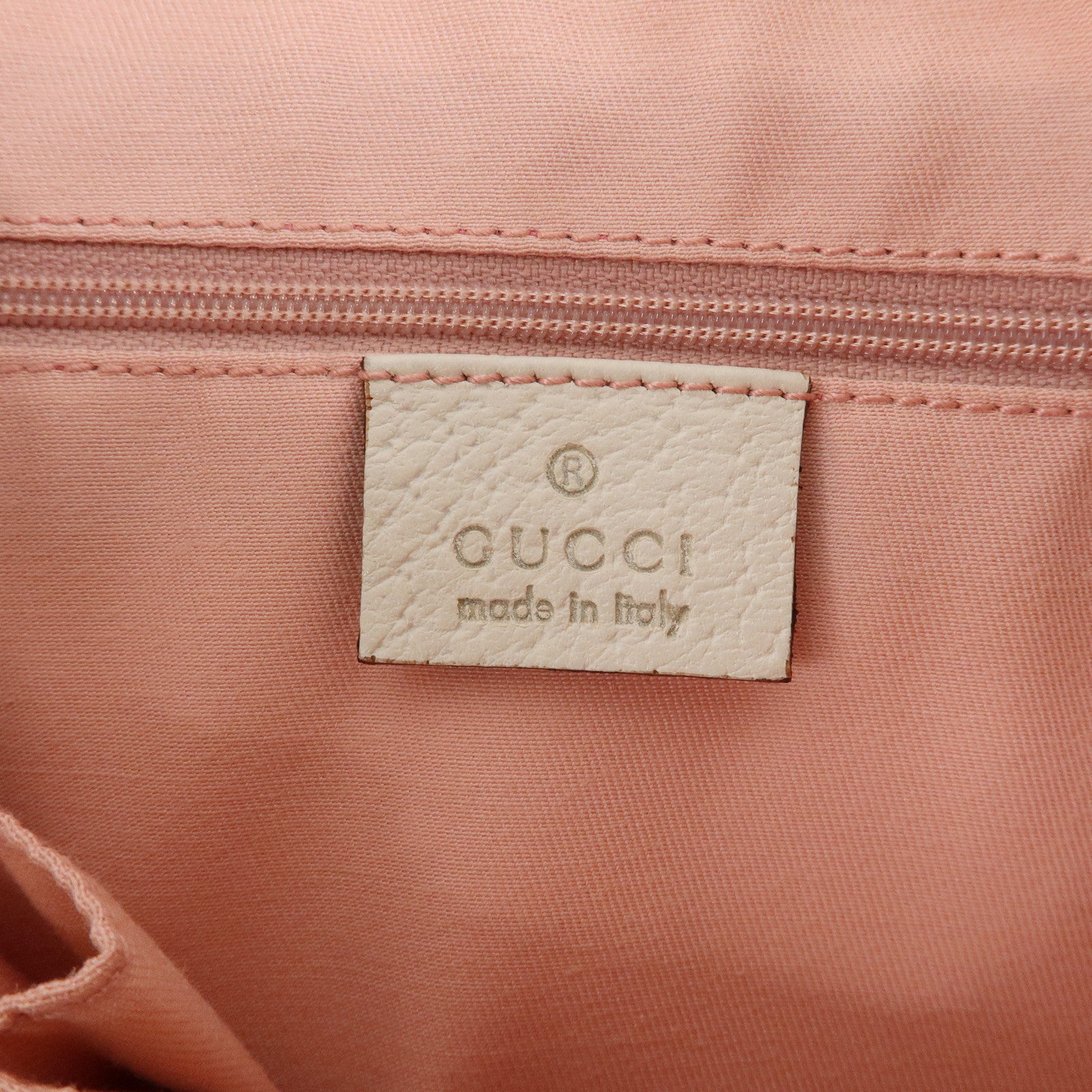 GUCCI GG Canvas Leather Hand Shoulder Bag Pink Ivory 146244