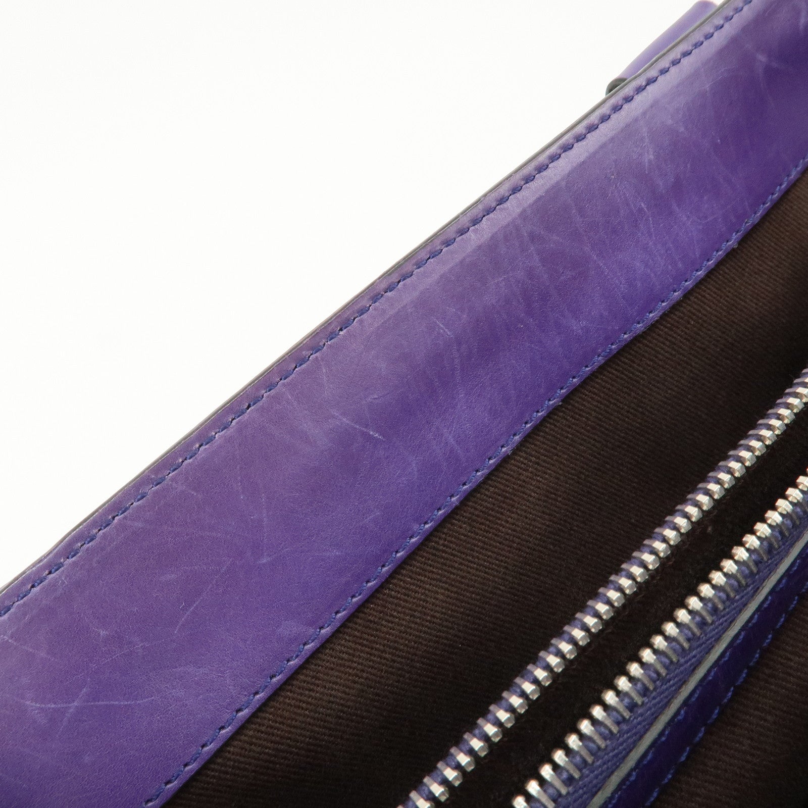 CELINE Leather Boogie Bag Hand Bag Purple Used