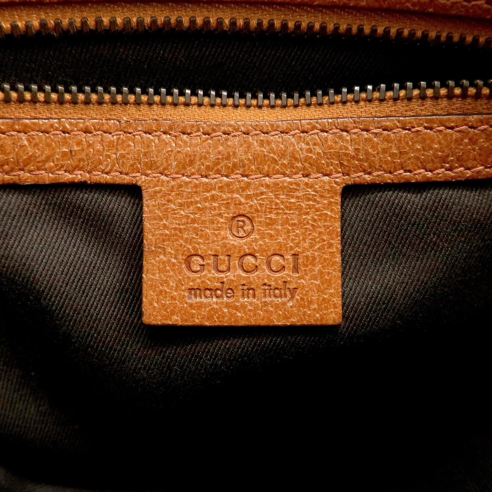 GUCCI GG Canvas Leather Shoulder Bag Brown 120893