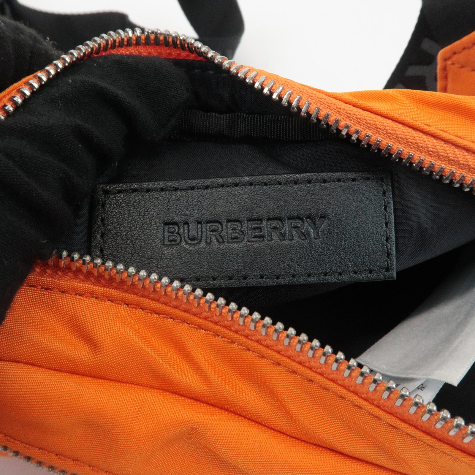 BURBERRY London Nylon Leather Waist Bag Crossbody Bag Orange