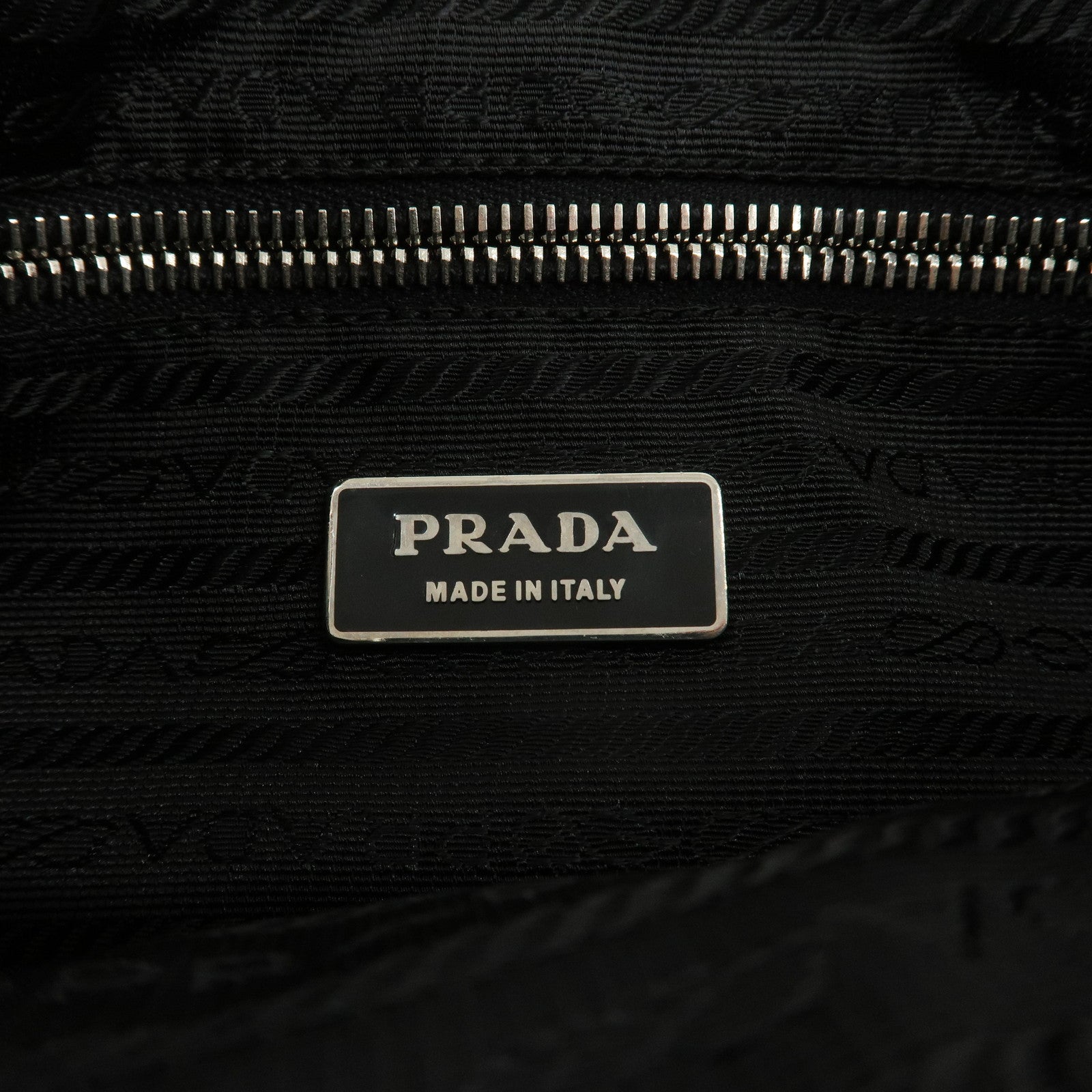 PRADA Nylon Leather Shoulder Bag Black BR2604