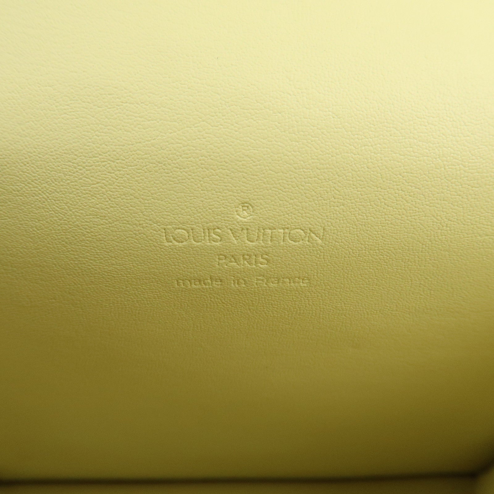 Louis Vuitton Vernis Spring Street Hand Bag LimeYellow M91068 Used