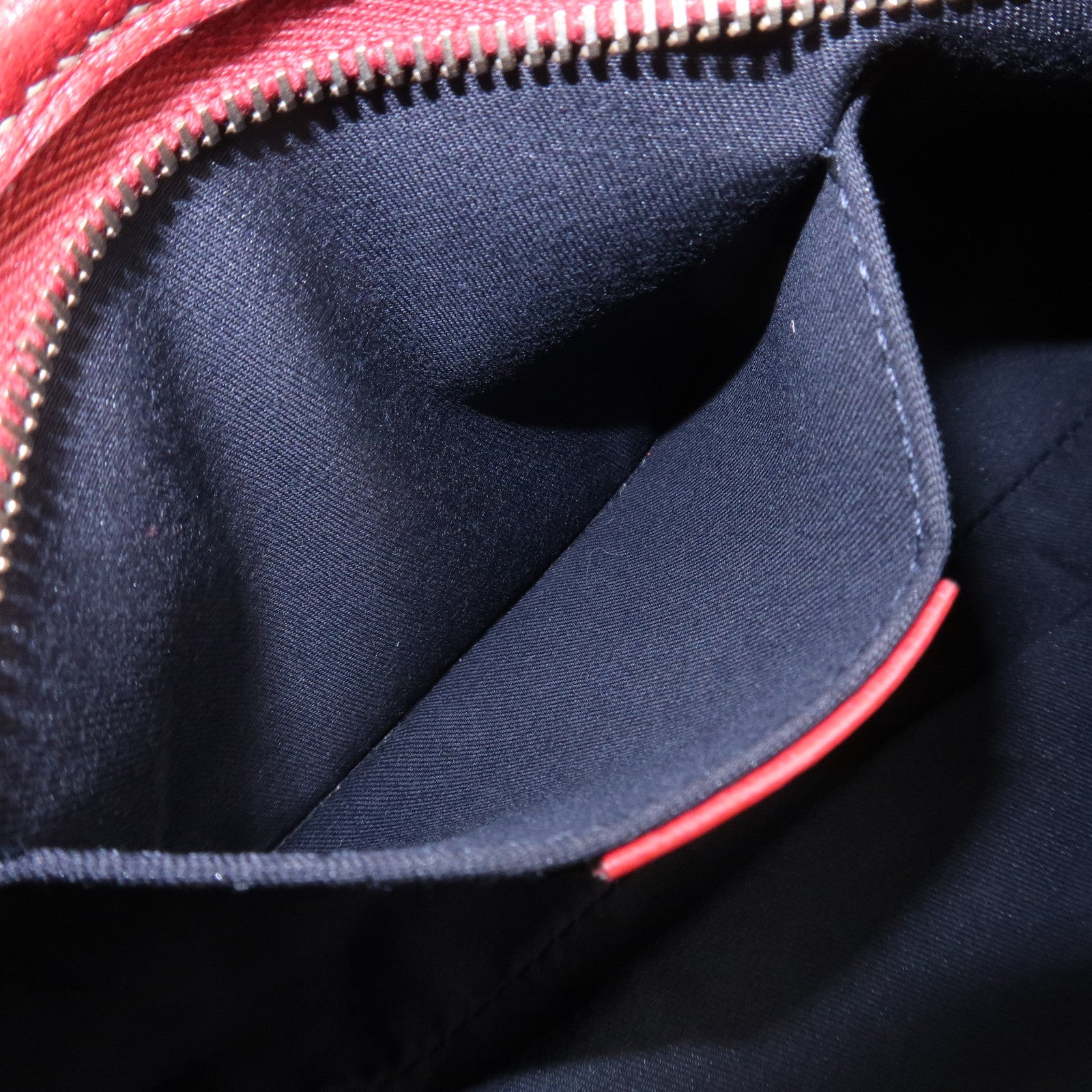 GUCCI Abbey GG Canvas Leather Shoulder Bag Beige Navy Red 130939 Used