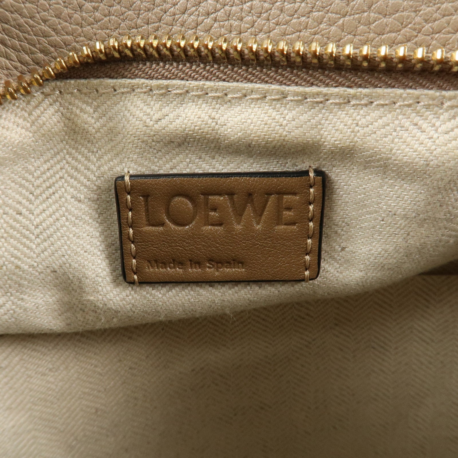 LOEWE Leather Puzzle Bag Small 2Way Bag Hand Bag Beige