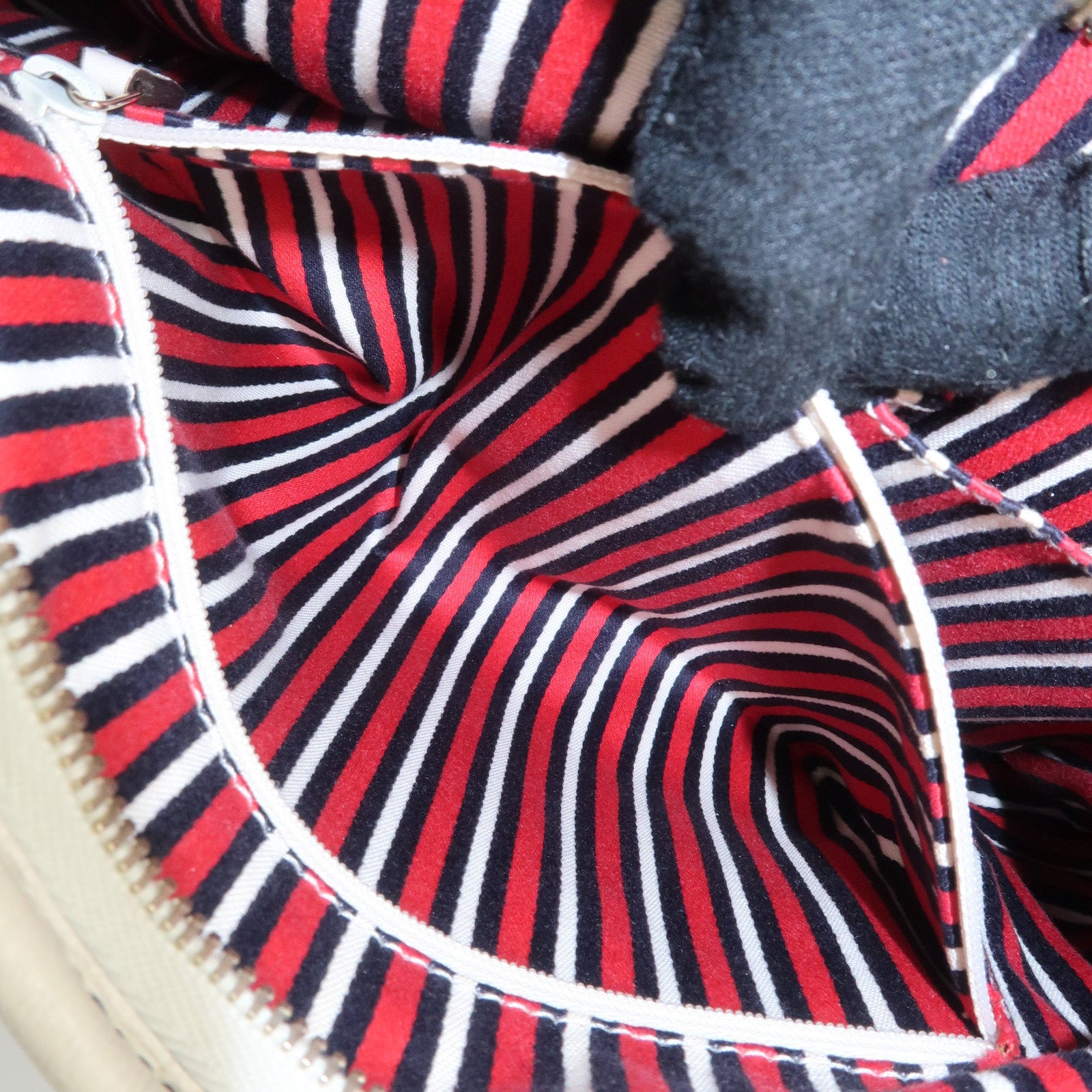 GUCCI Abbey GG Canvas Leather Shoulder Bag Ivory Navy 130738 Used