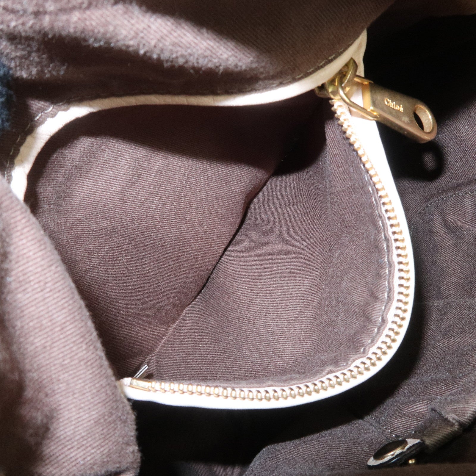 Chloe leather Marcy one-shoulder bag Beige 021156-27 Used