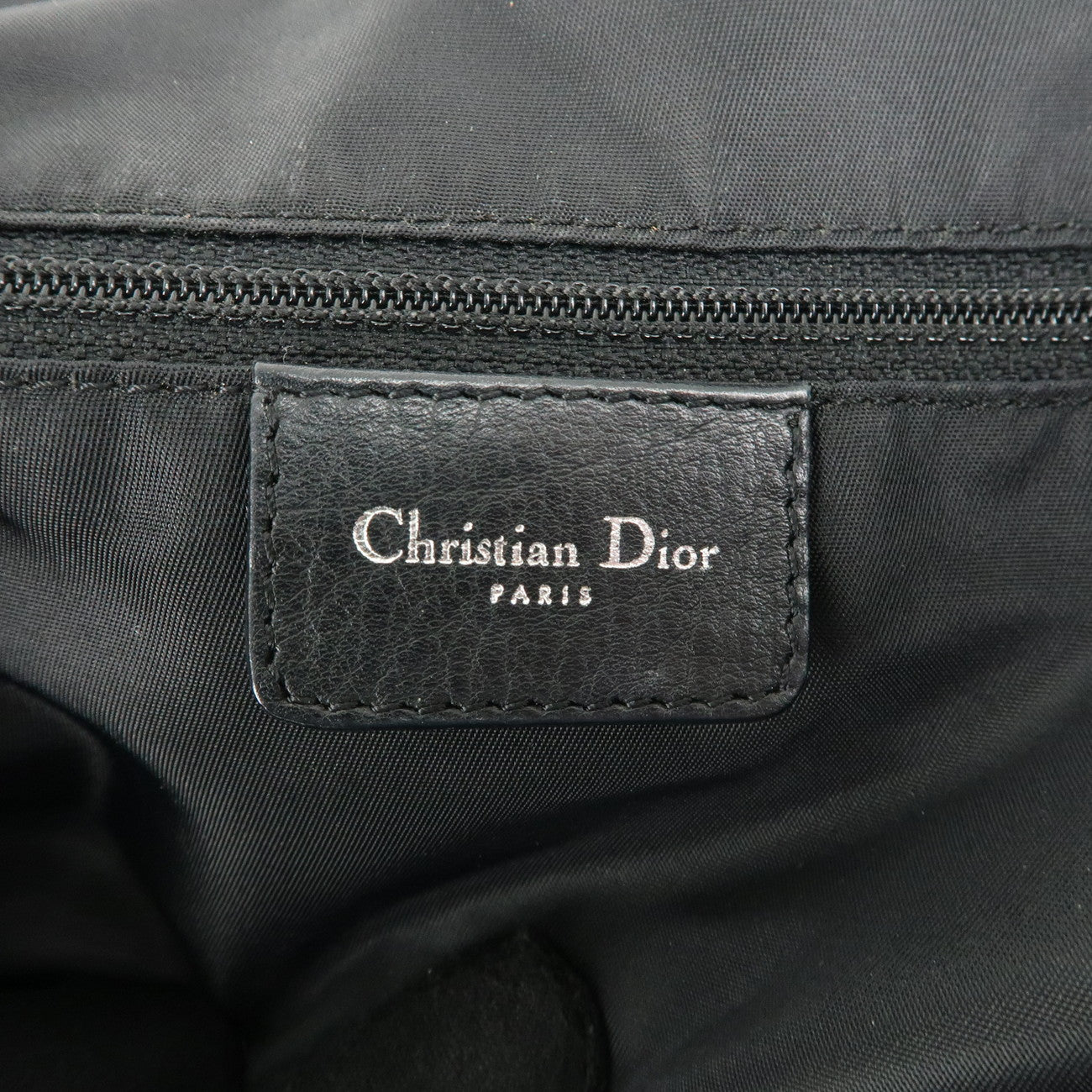 Christian Dior Trotter Canvas Leather Shoulder Bag Black