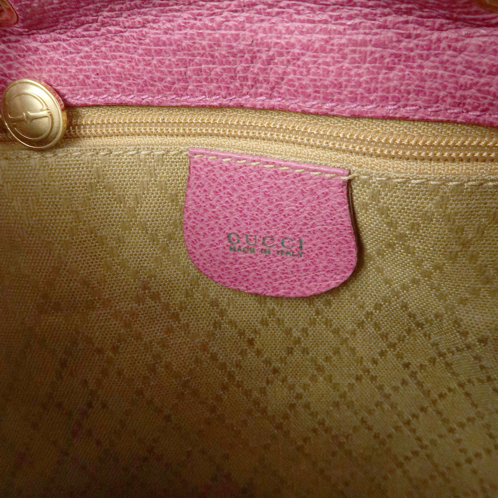 GUCCI Bamboo Suede Leather Back Pack Pink 003.2855.0043 Used