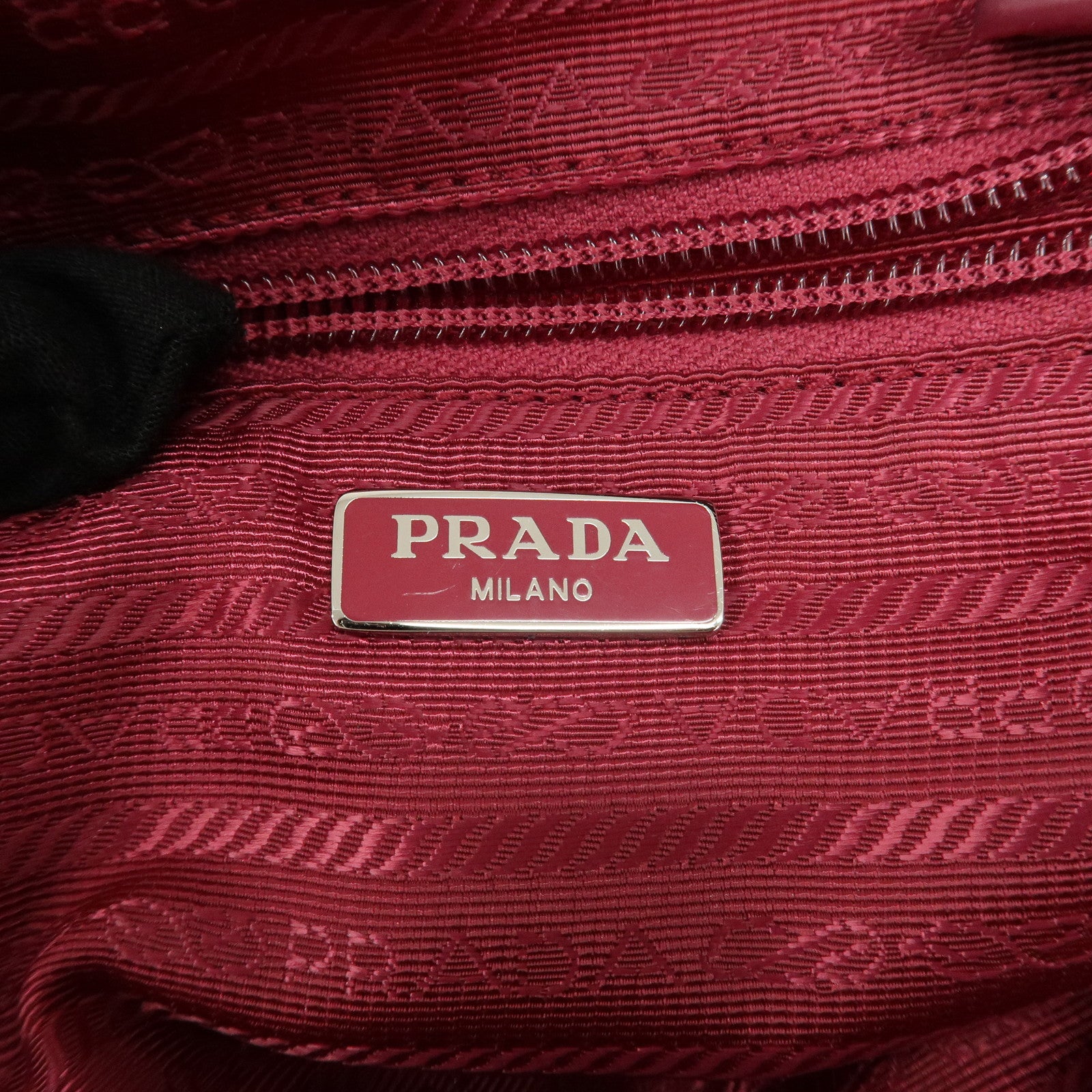 PRADA Logo Nylon Leather Pouch Cosmetic Pink