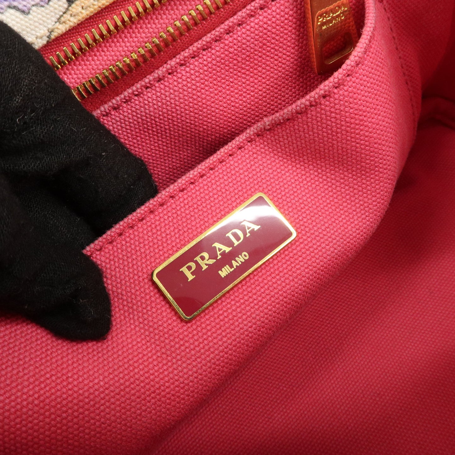 PRADA Canapa Mini Canvas 2Way Bag Hand Bag Pink 1BG439