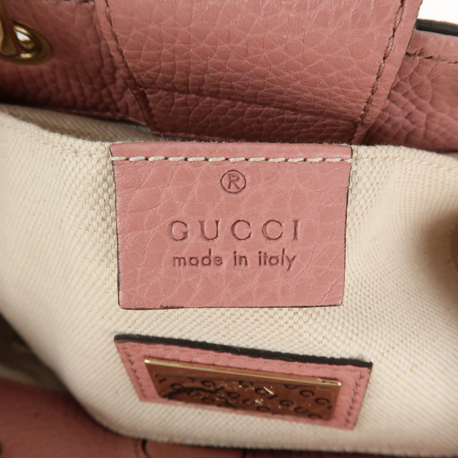 GUCCI Bamboo Leather Mini 2Way Shoulder Bag Pink Orange 368823