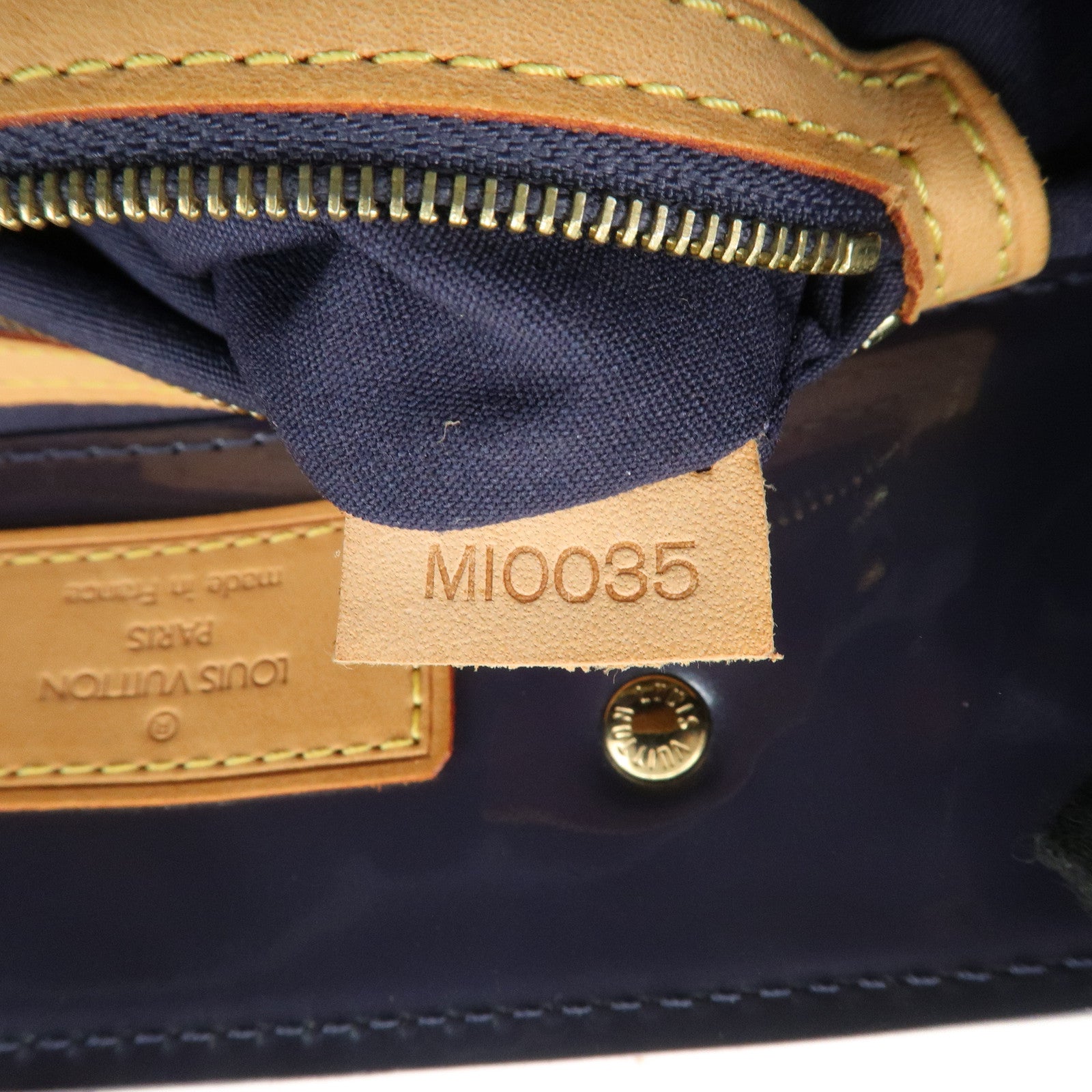 Louis Vuitton Monogram Vernis Lead PM Hand Bag Indigo M91335