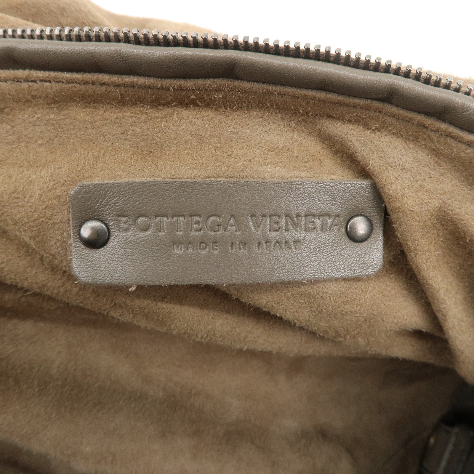 BOTTEGA VENETA Intrecciato Leather Shoulder Bag Greige