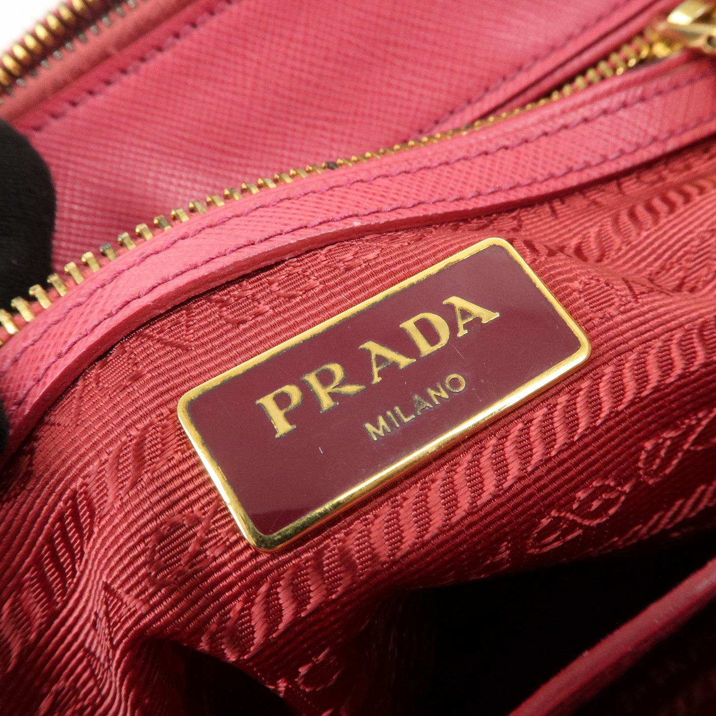 PRADA Logo Saffiano Leather 2WAY Bag Hand Bag Shoulder Bag Pink