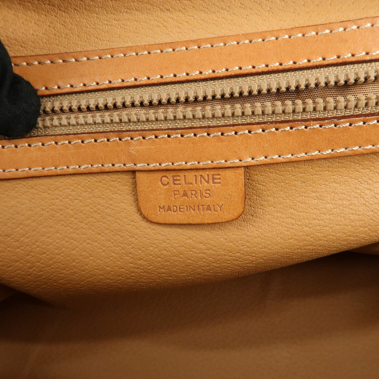 CELINE Macadam PVC Leather Boston Bag Hand Bag Brown