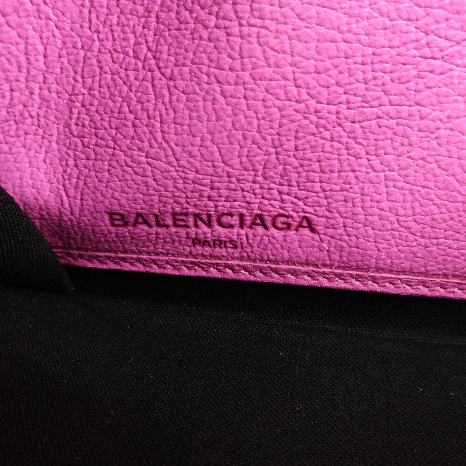 BALENCIAGA Leather Classic Continental Zip Wallet Pink 390187