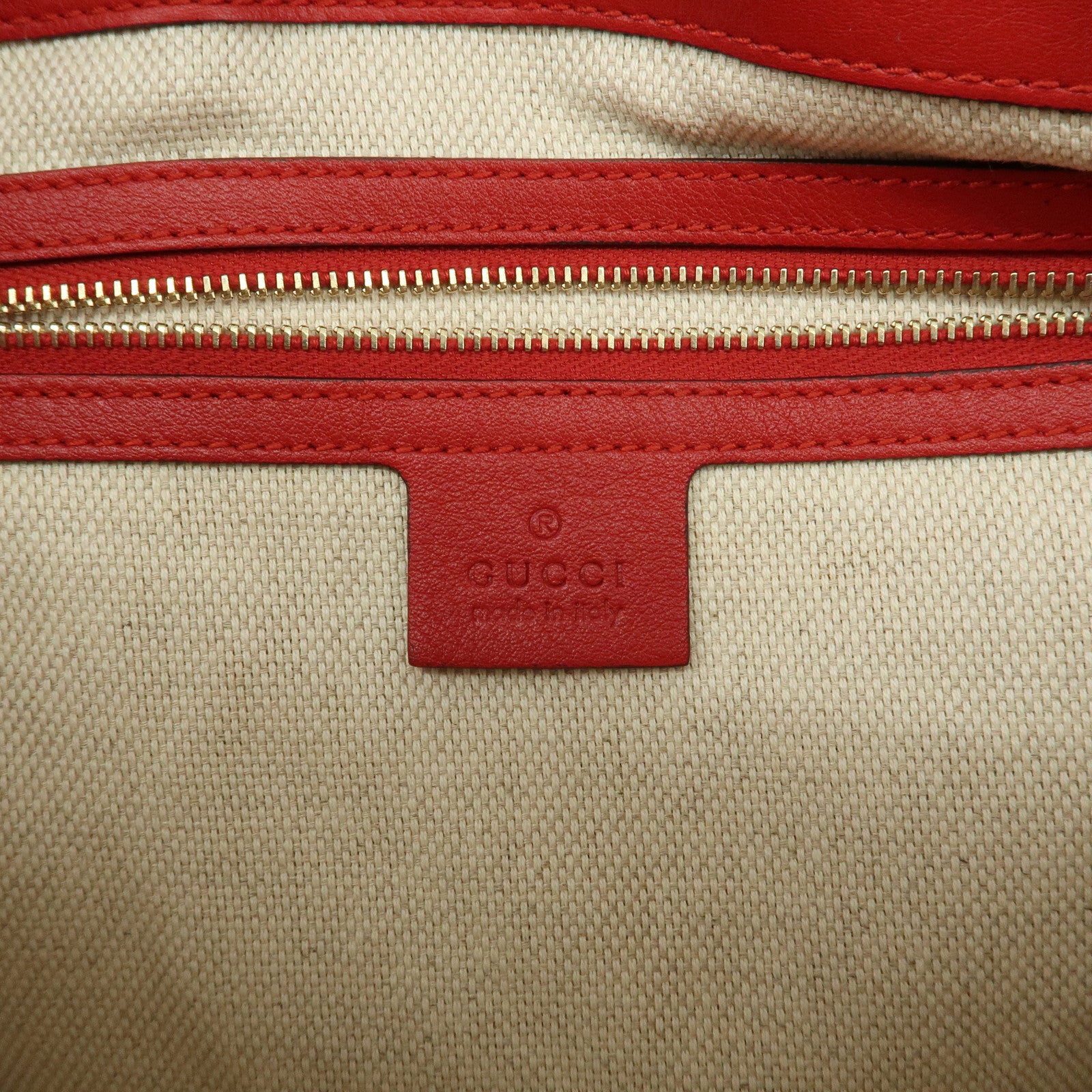 GUCCI Micro Guccissima Leather 2WAY Tote Shoulder Bag Valentine Red