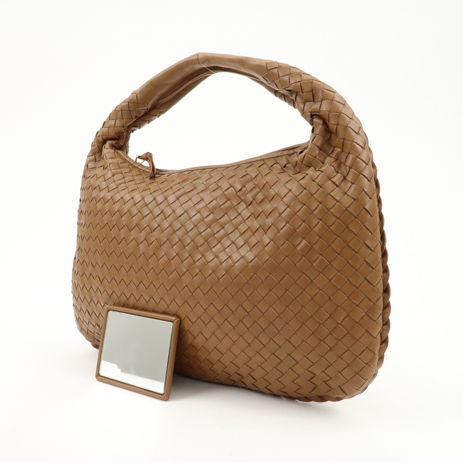 BOTTEGA VENETA Hobo Intrecciato Leather Shoulder Bag Brown 115653