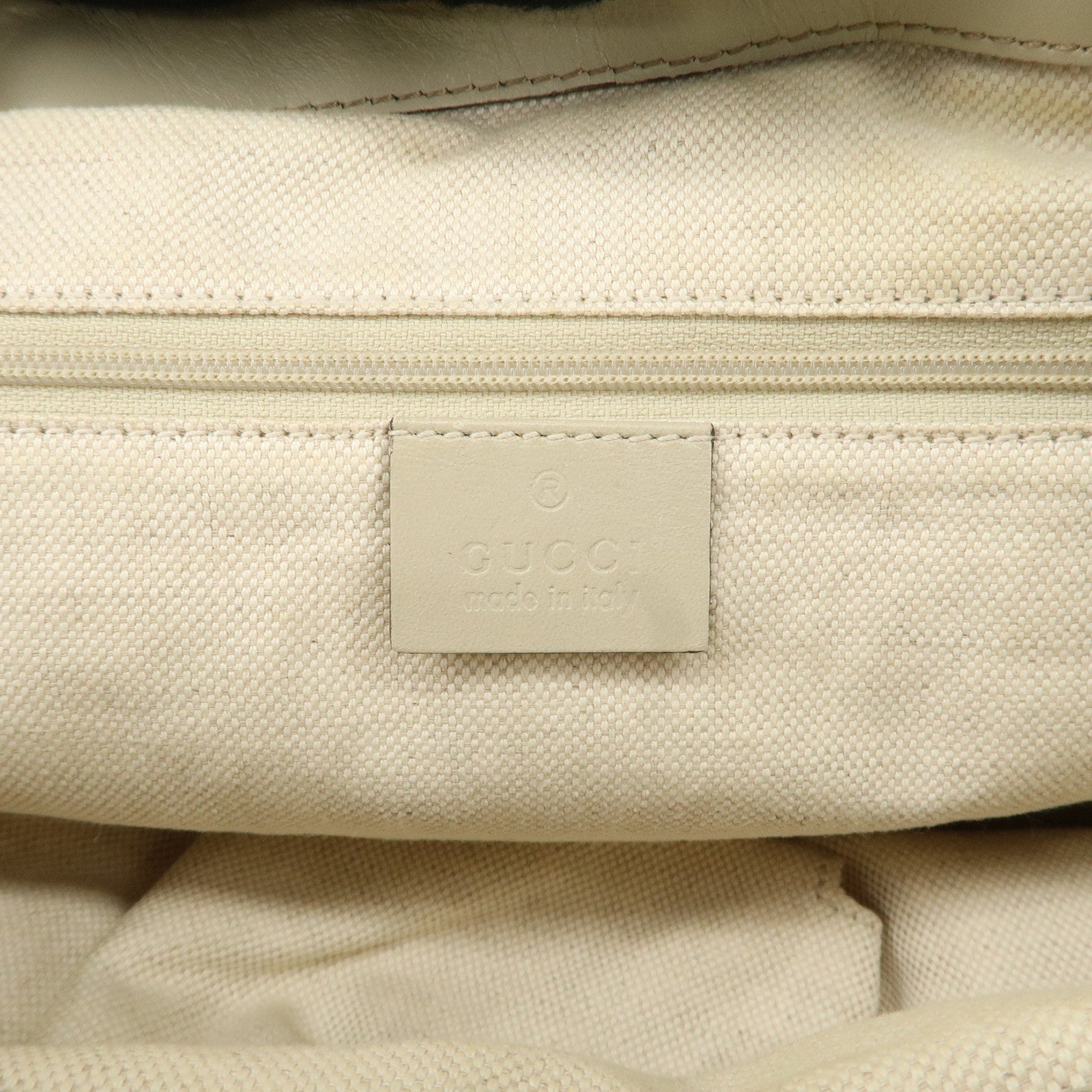 GUCCI Sukey GG Canvas Leather 2Way Bag Hand Bag Beige Ivory