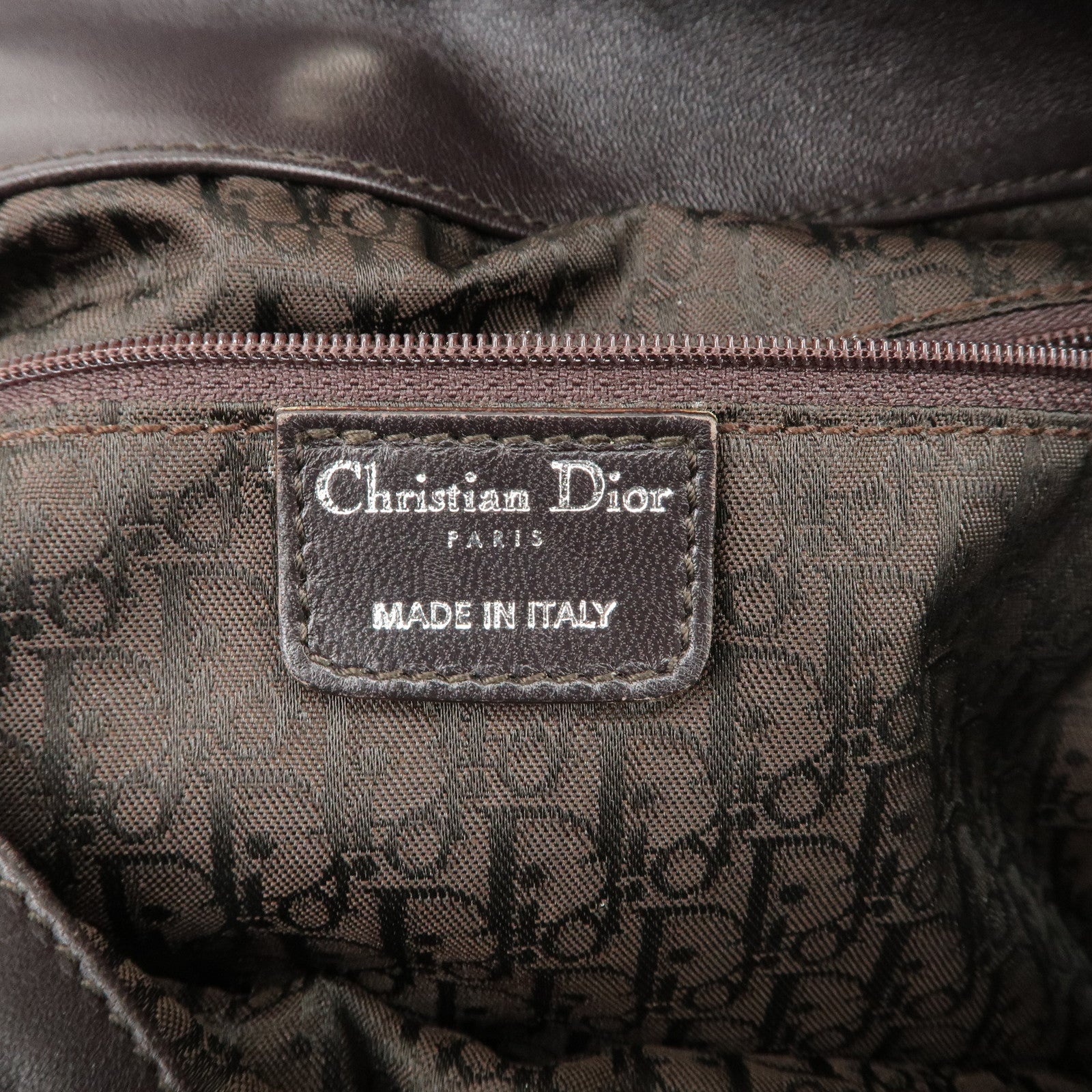 Christian Dior Cannage Leather Chain Shoulder Bag Logo Charm Used