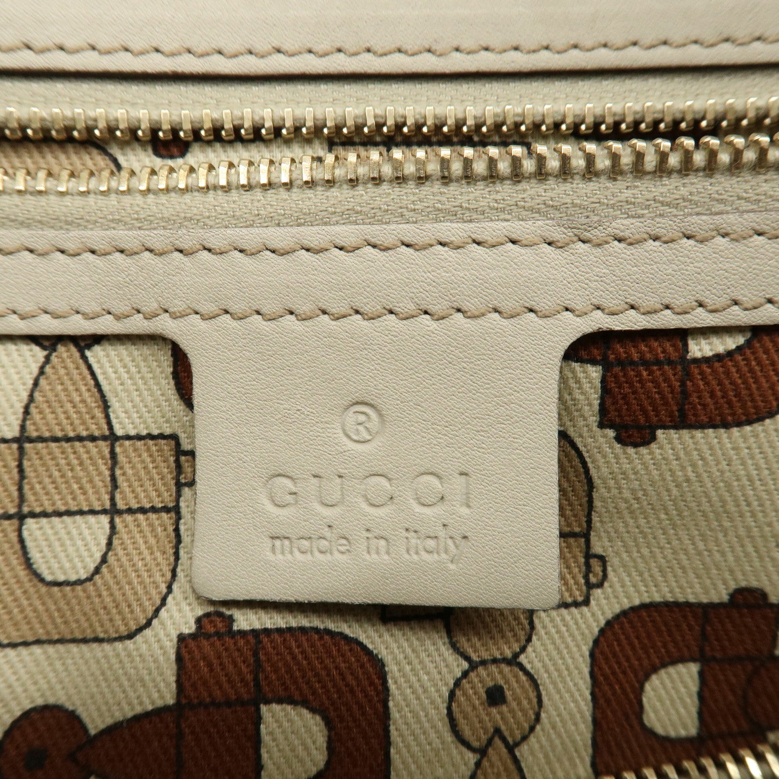 GUCCI Interlocking G Leather Mini Boston Hand Bag Gold 170009