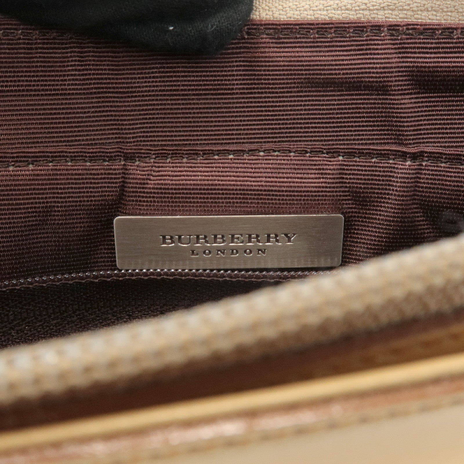 BURBERRY London Leather Suede Tote Bag Hand Bag Beige