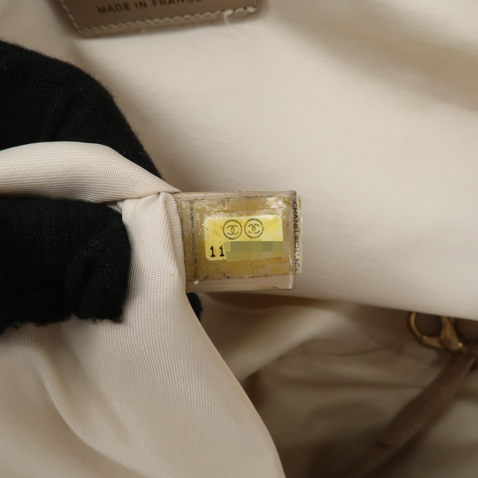 CHANEL New Travel Line Nylon Jacquard Leather Tote Bag Beige A15991 Used