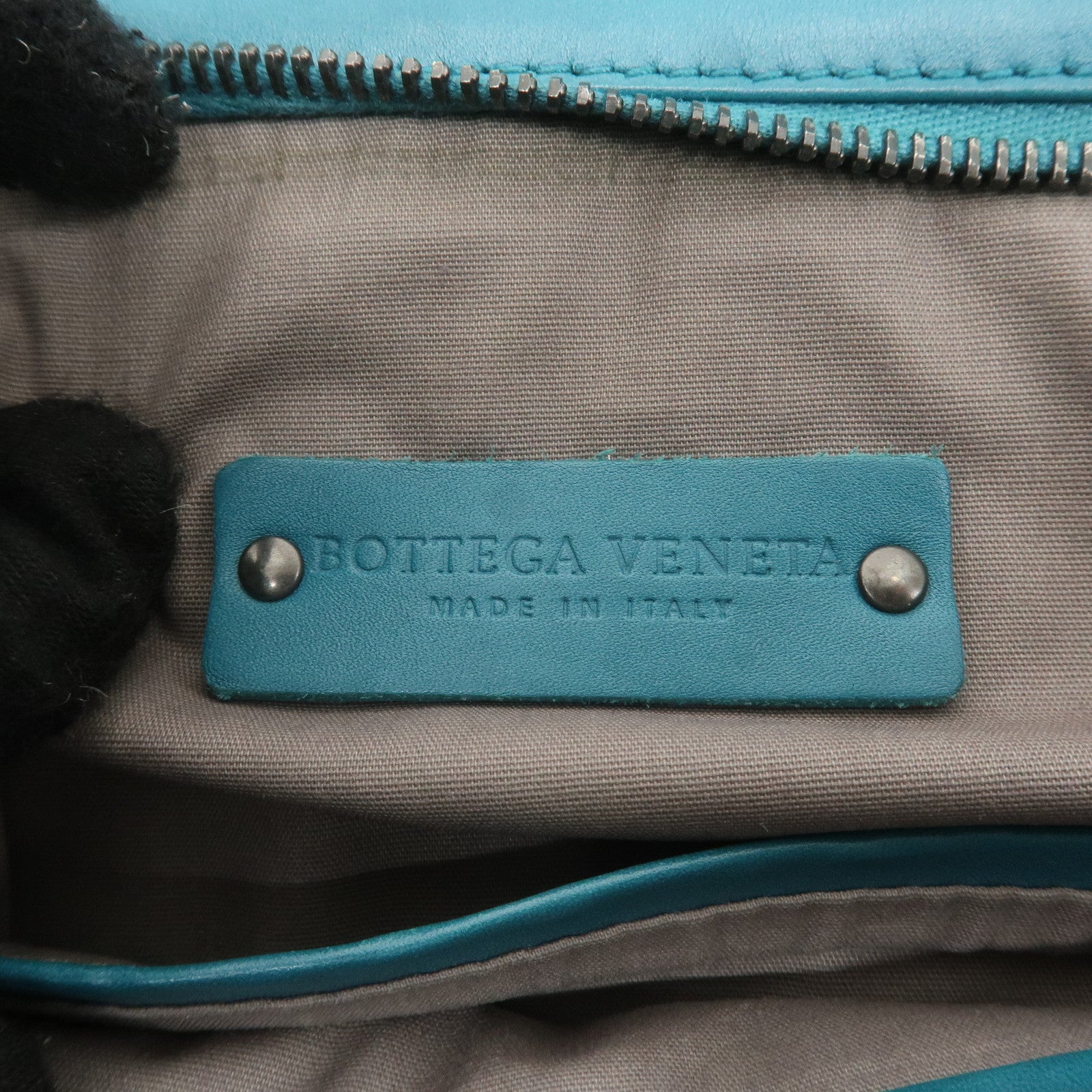 BOTTEGA VENETA Intrecciato Leather Shoulder Bag Turquoise