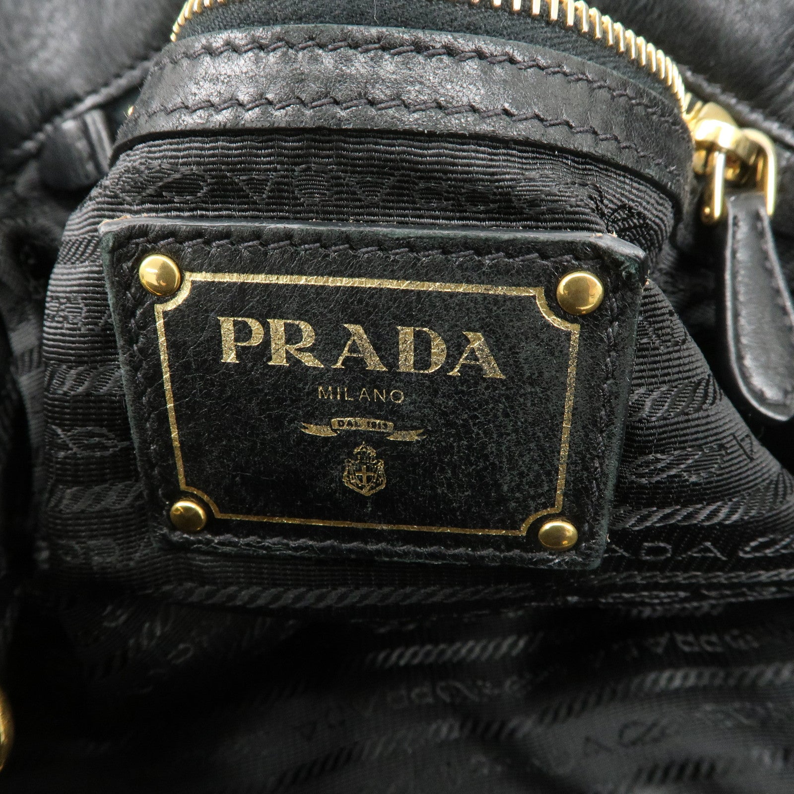 PRADA Nylon Leather 2Way Shoulder Bag Hand Bag Black