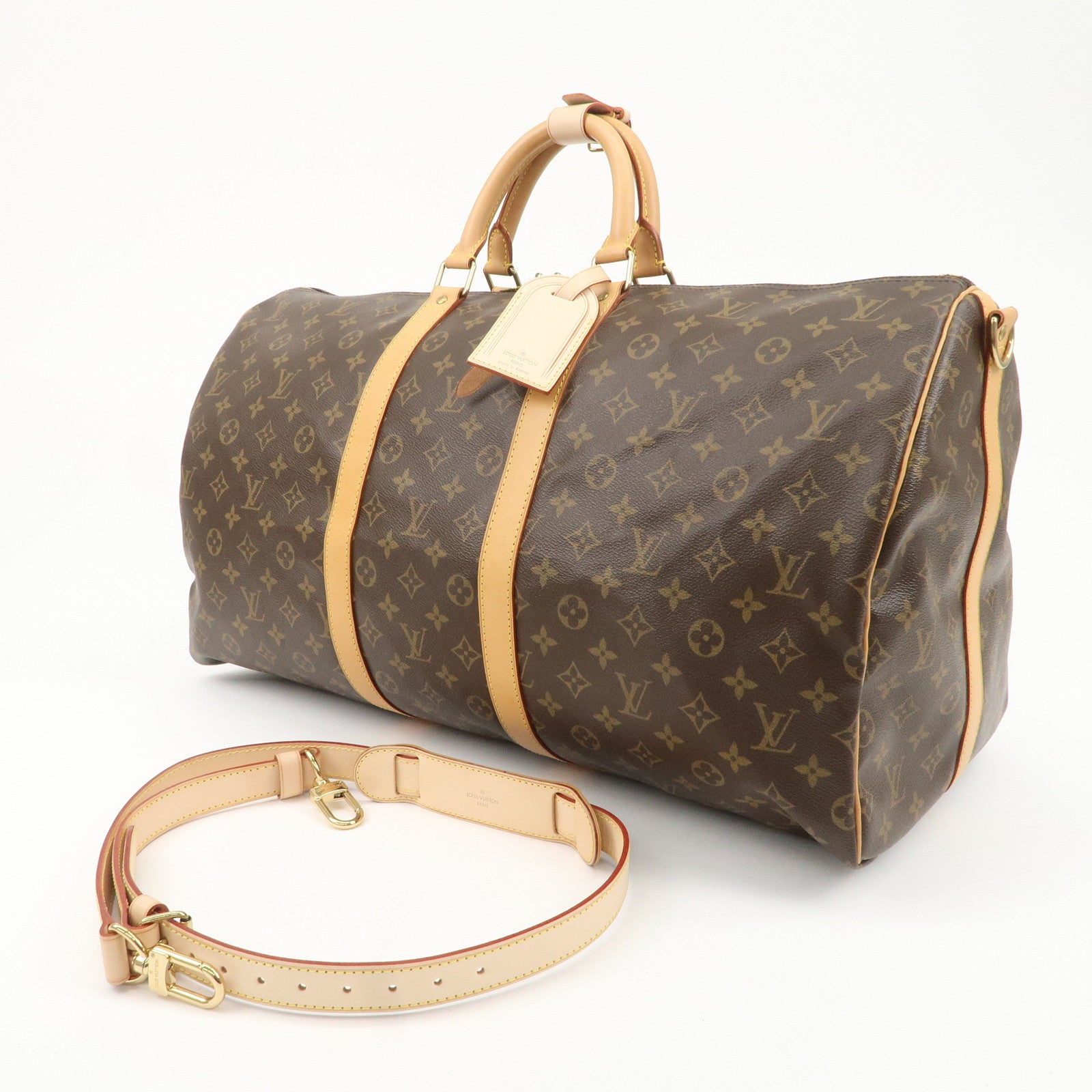 Louis Vuitton Monogram Keep All Bandouliere 55 Boston Bag M41414