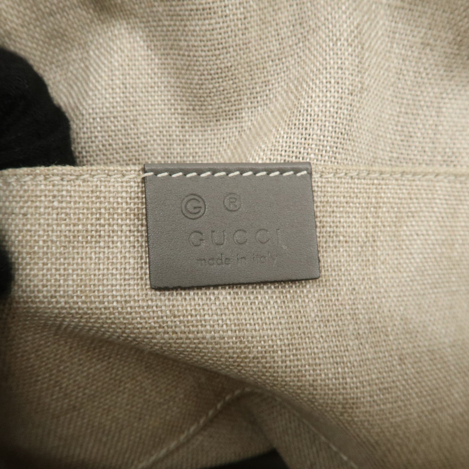 GUCCI Micro Guccissima Leather 2WAY Bag Hand Bag Gray 449654 Used