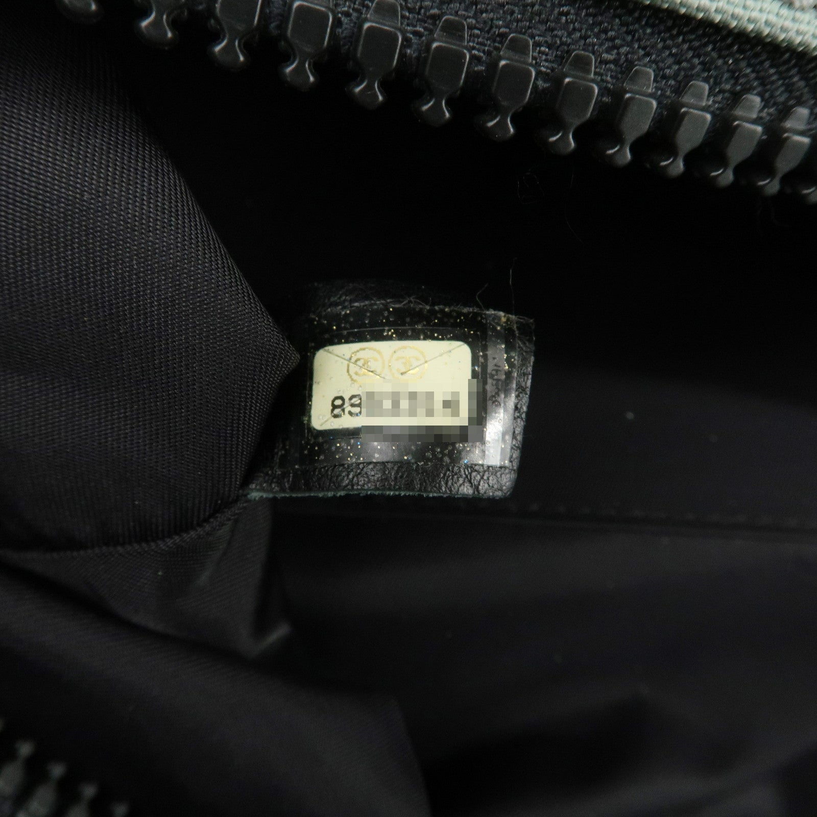 CHANEL Sportsline Nylon Canvas Boston Bag Black Gray A19976 Used