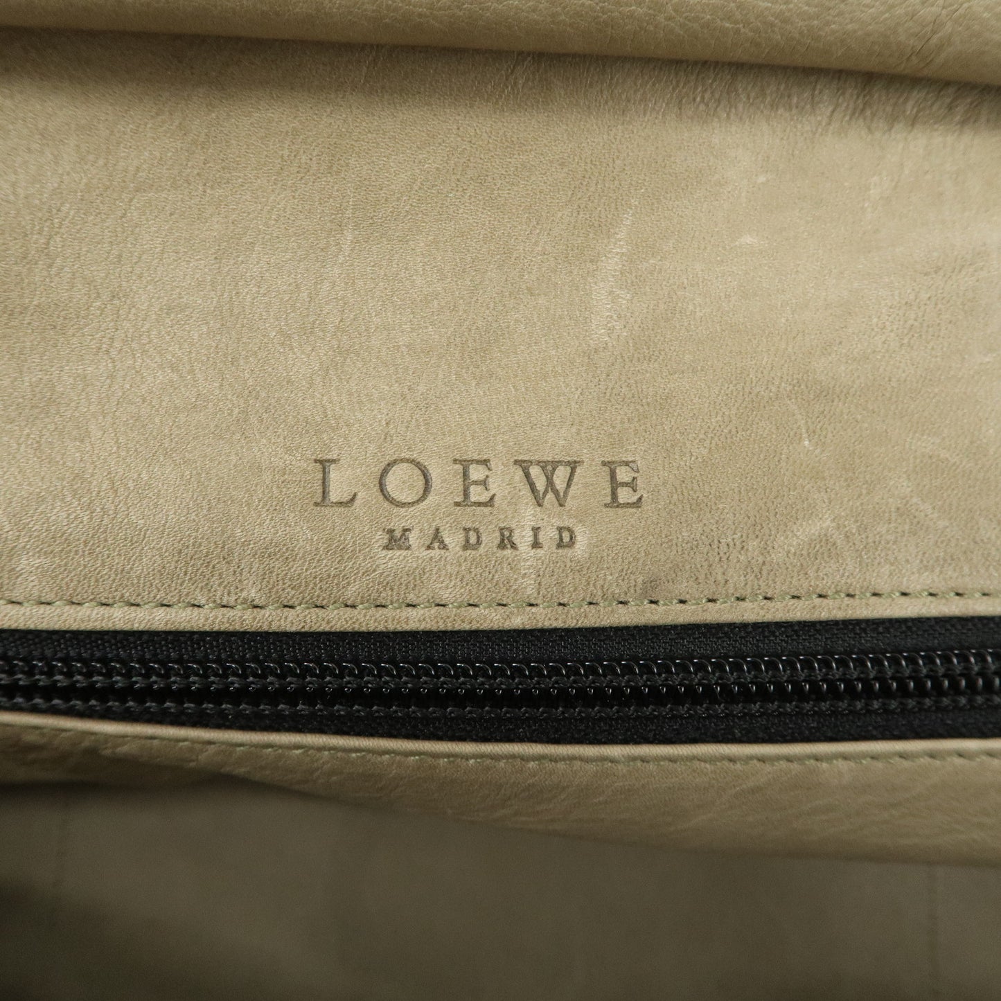 LOEWE Anagram Suede Leather Amazona 32 Hand Bag Khaki Brown