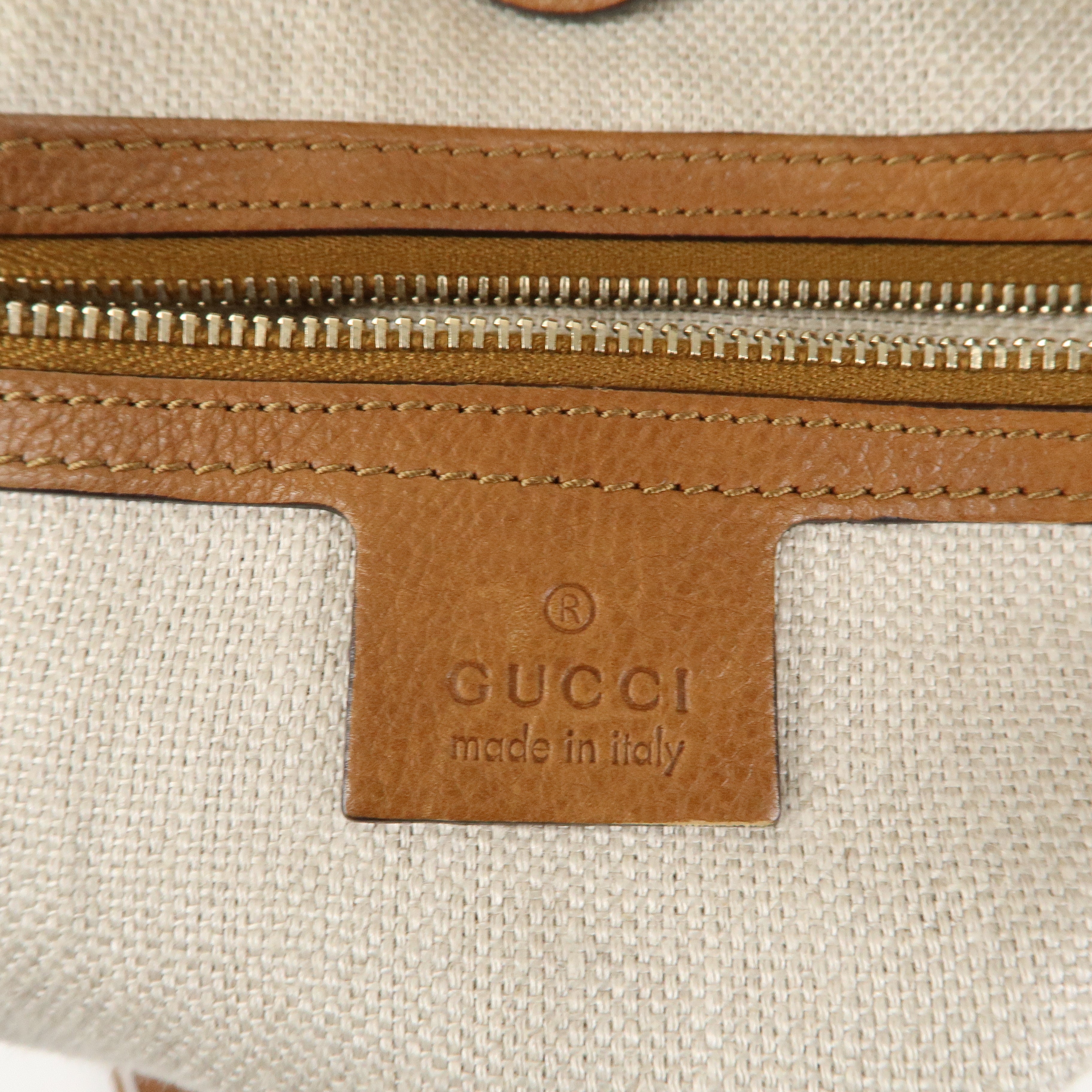 GUCCI Marrakech GG Canvas Leather Shoulder Bag Beige 257026