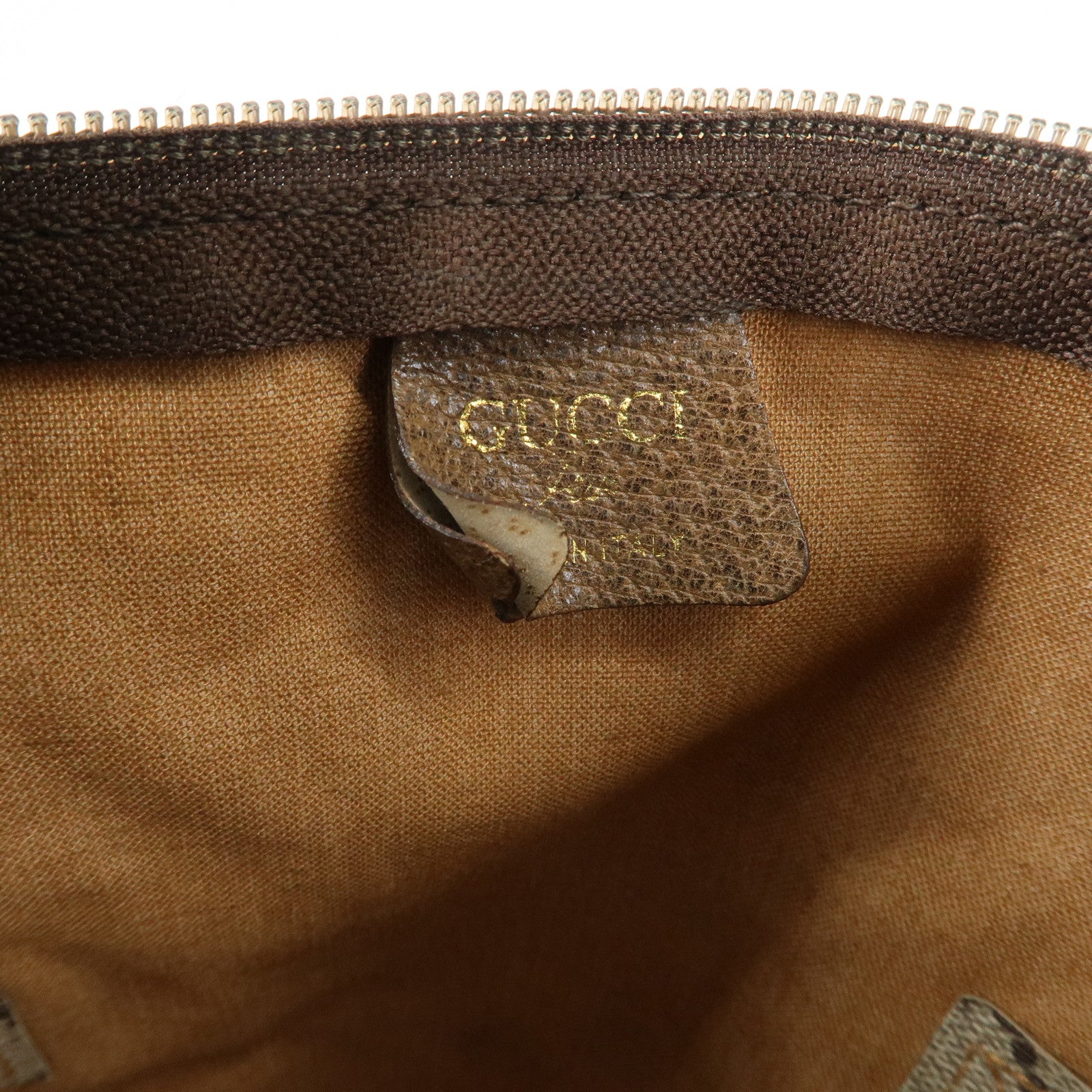 GUCCI Old Gucci Sherry GG Plus Leather Travel Bag Boston Bag