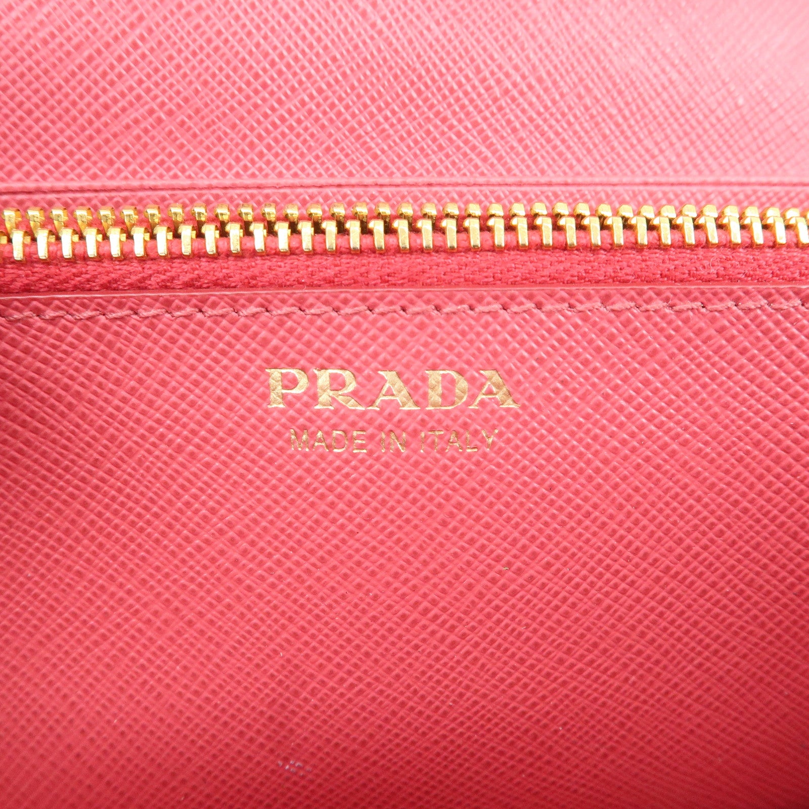 PRADA Saffiano Leather Bi Fold Long Wallet Pink 1MH132