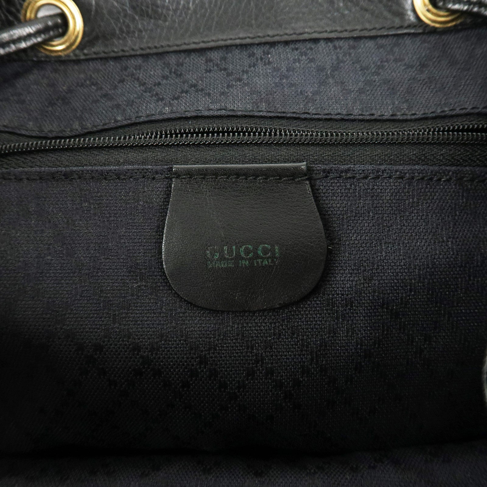 GUCCI Bamboo Leather Back Pack Black Ruck Sack 003.2058.0016