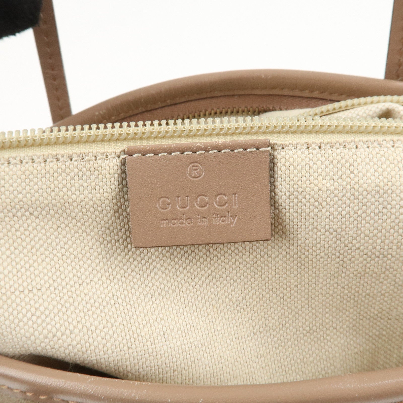 GUCCI GG Canvas Leather 2Way Bag Tote Bag Pink Beige 353440