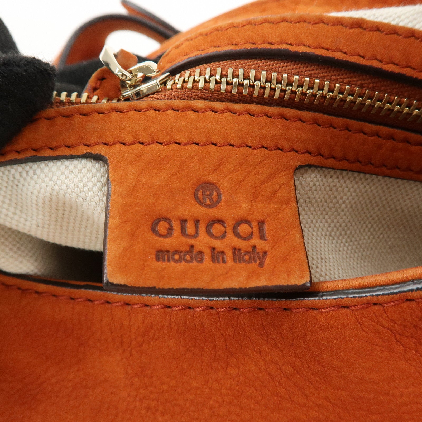 GUCCI New Jackie Suede Shoulder Bag  Orange 277520 Used