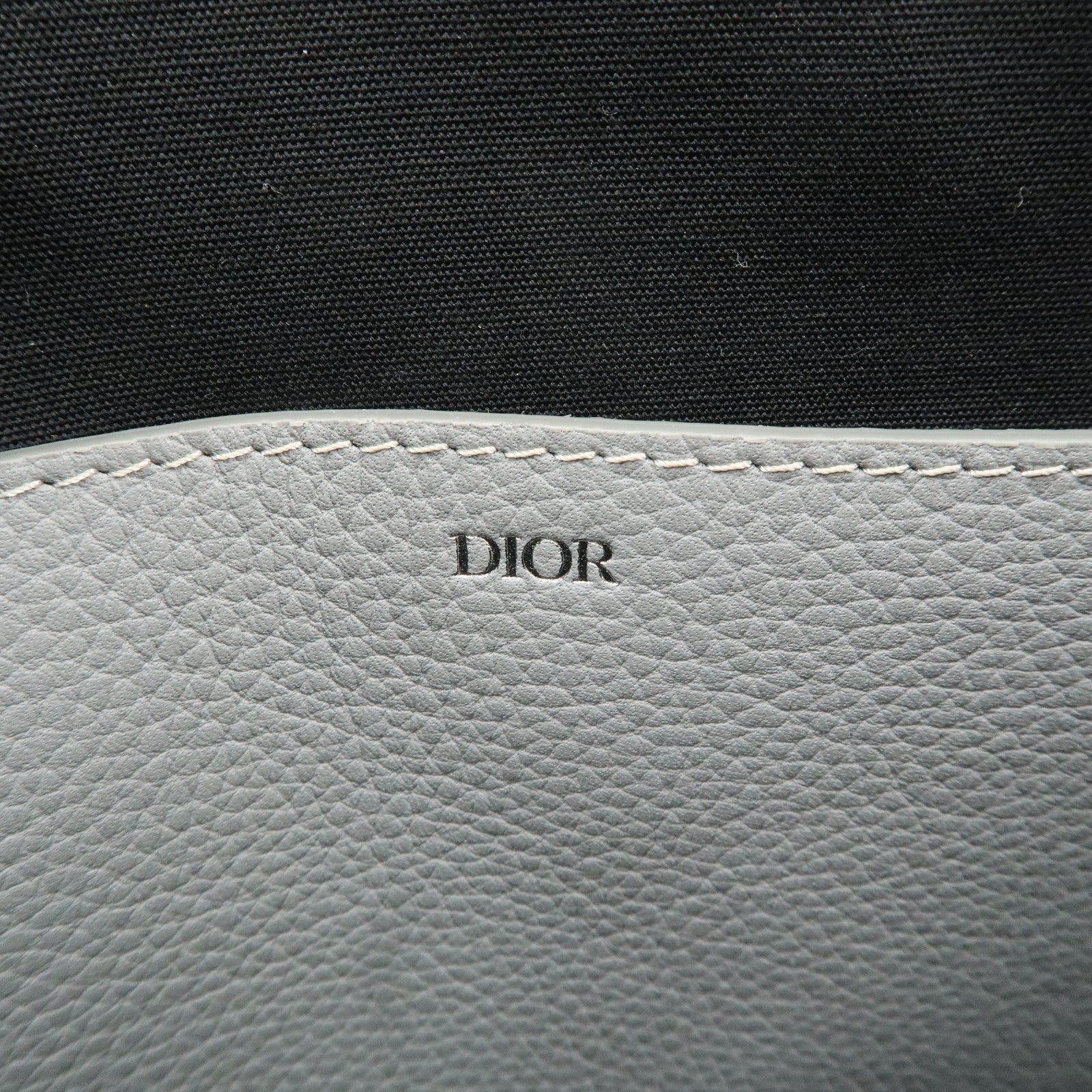 Christian Dior Leather CD 1947 Clutch Pouch Gray