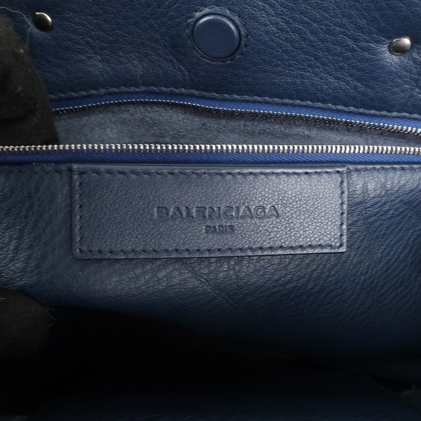 BALENCIAGA Paper Mini Leather 2Way Bag Navy 370926