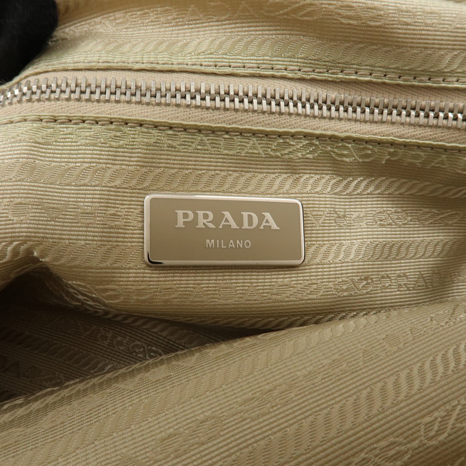 PRADA Canvas Leather 2Way Bag Shoulder Bag Orange White Used