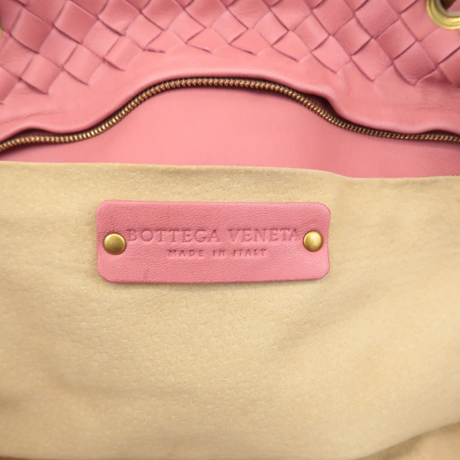 BOTTEGA VENETA Intrecciato Leather Tote Bag Pink 162197