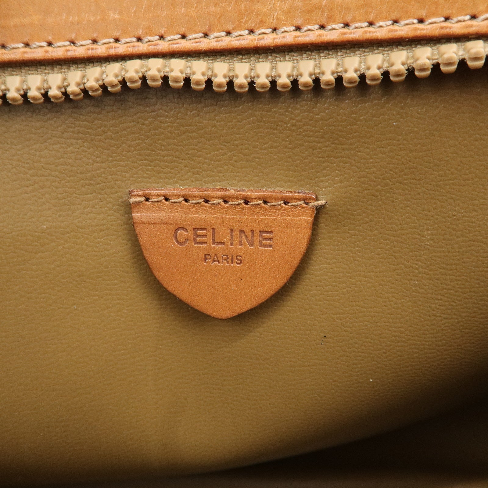 CELINE Macadam PVC Leather Clutch Bag Second Bag Brown